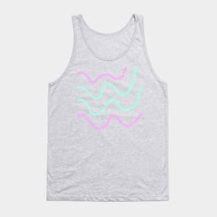 Colorful watercolor lines abstract art Tank Top